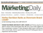 Media Post’s Marketing Daily Harley-Davidson Ranks as Showroom Brand Leader