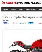 Ultimate Motorcycling Ducati – Top Ranked Again in Pied Piper Satisfaction Index