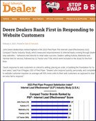 Rural Lifestyle Dealer Deere Dealers Rank First in Responding to Website Customers