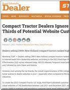 Rural Lifestyle Dealer Compact Tractor Dealers Ignore Two-Thirds of Potential Website Customers