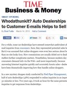 TIME: Business & Money Whodathunkit? Auto Dealerships Realize Responding to Customer E-mails Helps to Sell Cars