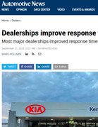 Automotive News Dealerships improve response times to customer website inquiries