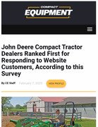 Compact Equipment Magazine Deere Dealers Rank First in Responding to Website Customers, According to this Survey