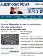 Automotive News Survey: Mercedes stores have the most effective salespeople