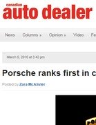 Canadian Auto Dealer Porsche ranks first in customer response study