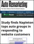 Auto Remarketing Study finds Napleton tops auto groups in responding to website customers