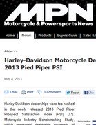 MPN Magazine Harley-Davidson Motorcycle Dealers Ranked Highest By 2013 Pied Piper PSI