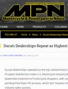 Motorcycle & Powersport News Ducati Dealerships Repeat as Highest Ranked in US
