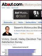 About.com: Motorcycles Victory, Ducati, Harley-Davidson Top Pied Piper's Dealer Satisfaction Survey