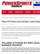 Powersports Business Polaris UTV Dealers Top Pied Piper's Latest Study