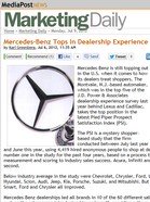 Media Post Marketing Mercedes-Benz Tops In Dealership Experience