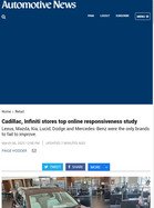Automotive News Cadillac, Infiniti stores top online responsiveness study