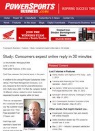 Powersports Business Study: Consumers expect online reply in 30 minutes