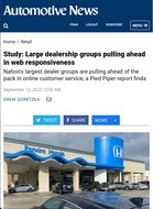 Automotive News Study: Large dealership groups pulling ahead in web responsiveness