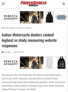 Powersports Business Indian Motorcycle dealers ranked highest in study measuring website responses