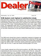 Dealer Magazine M-B dealers rank highest in satisfaction study