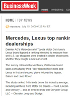 BusinessWeek Mercedes, Lexus top ranking of U.S. dealerships