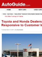 AutoGuide.com Toyota and Honda Dealers Deemed Most Responsive to Customer Inquiries