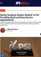 Motorcycle Powersports News Harley-Davidson Dealers Ranked 1st for Providing Quick and Easy Service Appointments