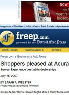 Detroit Free Press Shoppers Pleased at Acura