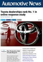 Automotive News Toyota dealerships rank No. 1 in online response study