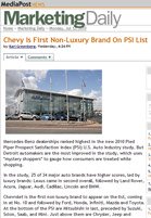 MediaPost Marketing Daily Chevy Is First Non-Luxury Brand On PSI List