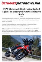 Ultimate Motorcycling BMW Motorcycle Dealerships Ranked Highest In 2017 Pied Piper Satisfaction Study