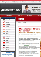 Motorcycle.com Duc dealers first in customer treatment - Study ranks dealerships on helping prospective customers