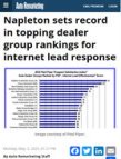 Auto Remarketing Napleton sets record in topping dealer group rankings for internet lead response