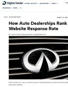 Digital Dealer How Auto Dealerships Rank By Website Response Rate
