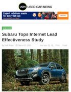 Used Car News Subaru Tops Internet Lead Effectiveness Study
