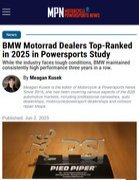 MPN Motorcycle Powersports News BMW Motorrad Dealers Top-Ranked in 2025 in Powersports Study