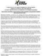 Press Release: NAPLETON AUTO GROUP IMPROVES TOP RANKING AMONG NATIONAL DEALER GROUPS AS MOST RESPONSIVE TO WEBSITE CUSTOMER INQUIRIES Top Seventeen Auto Dealer Groups Measured: Penske Automotive Group and Herb Chambers Auto Group Tied for Second