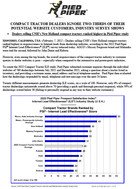 Press Release: COMPACT TRACTOR DEALERS IGNORE TWO-THIRDS OF THEIR POTENTIAL WEBSITE CUSTOMERS, INDUSTRY SURVEY SHOWS Dealers selling CNH's New Holland compact tractors ranked highest in Pied Piper study