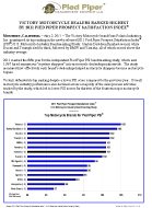 Press Release: VICTORY MOTORCYCLE DEALERS RANKED HIGHEST BY 2011 PIED PIPER PROSPECT SATISFACTION INDEX(R) 