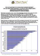 DUCATI MOTORCYCLE DEALERS RANKED HIGHEST BY 2014 PIED PIPER PSI(R) 