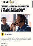 Car Dealership Guy Dealers are responding faster than ever to web leads, but automation risks linger