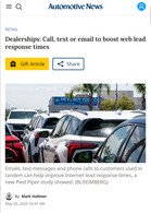 Automotive News Dealerships: Call, text or email to boost web lead response times