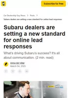 Car Dealership Guy Subaru dealers are setting a new standard for online lead responses