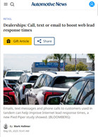 Automotive News Dealerships: Call, text or email to boost web lead response times