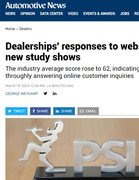 Automotive News Dealerships' responses to website inquiries improving, new study shows