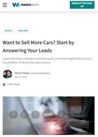 WardsAuto Want to Sell More Cars? Start by Answering Your Leads