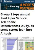Auto Remarketing Group 1 tops annual Pied Piper Service Telephone Effectiveness Study, as some stores lean into AI tools