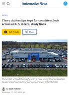 Automotive News Chevy dealerships tops for consistent look across all U.S. stores, study finds